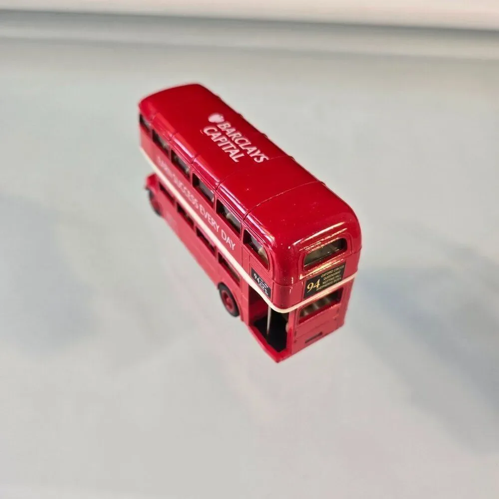 WELLY Red Double Decker Bus Diecast 94 Barclays Capital Bus Adtrucks